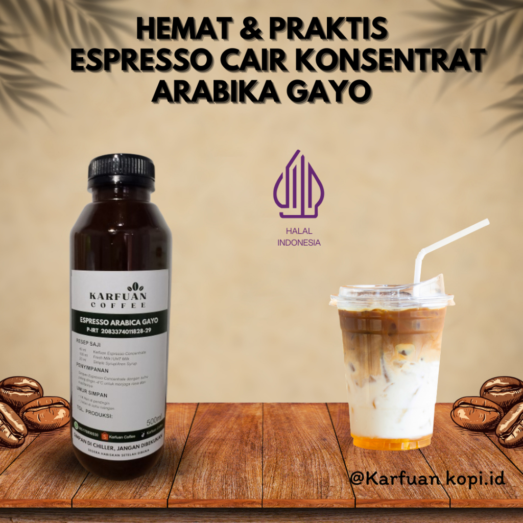 

Espresso Cair Minuman Kopi Susu Kekinian 1 Liter Konsentrat Coffee Arabika