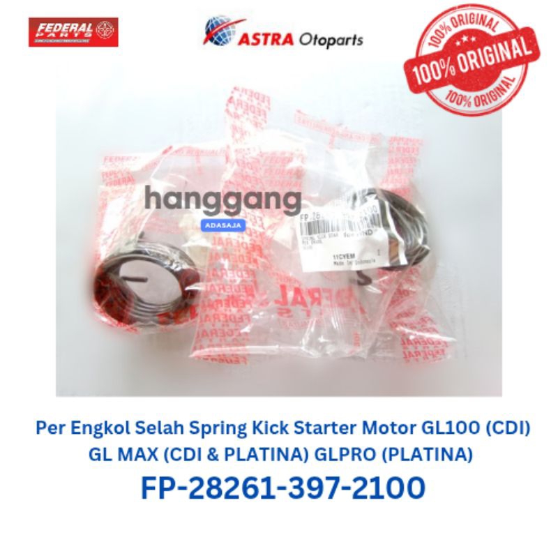 Per Engkol Selah Spring Kick Starter Motor GL100CDI GL MAX CDI PLATINA GLPRO PLATINA Ori Federal 397