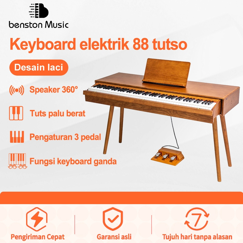 Benston Music Surabaya- Keyboard elektrik 88 tuts tipe laci kayu solid rumah/keyboard elektrik meja 