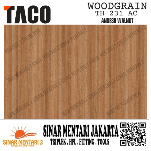TACO HPL WOODGRAIN TH 231 AC ANDESH WALNUT