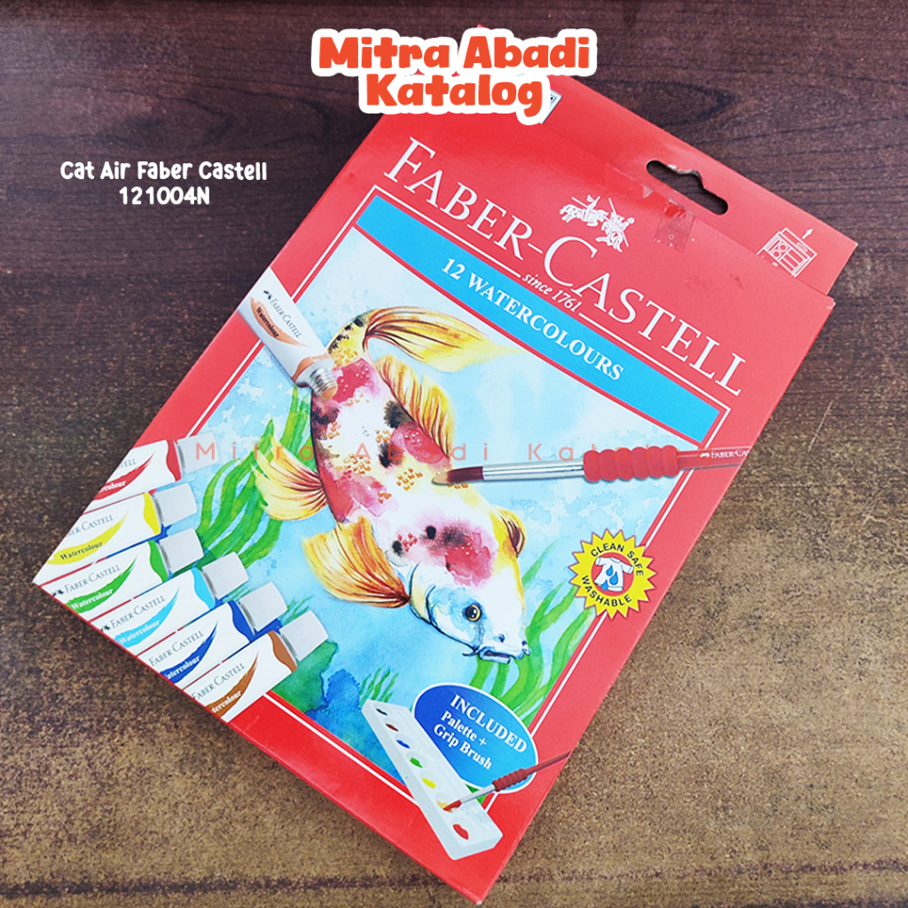 

CAT AIR FABER CASTELL 121004N / 12 warna isi 12ml watercolor fabercastel original asli satu set kuas palet alat lukis menggambar kesenian kerajinan art prakarya anak atk alat tulis sekolah / mitra abadi katalog jogja