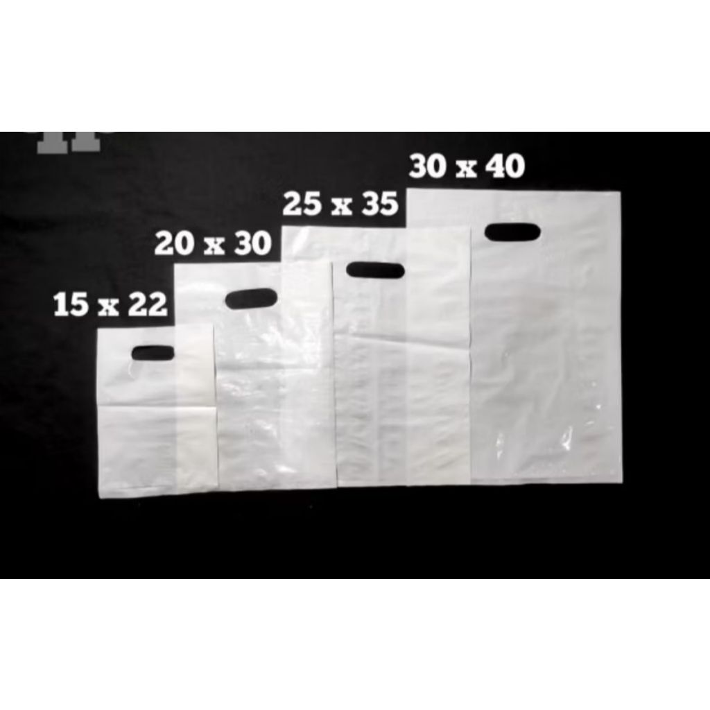 (Polos isi 50pcs Lipat Samping) kantong plastik polosan ada lipat samping| kantong plastik olshop ka