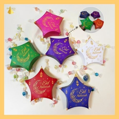 

BD Kotak Permen Unik Bentuk Bintang / Kotak Souvenir Hari Raya Idul Fitri 2025 Aestetik ID03