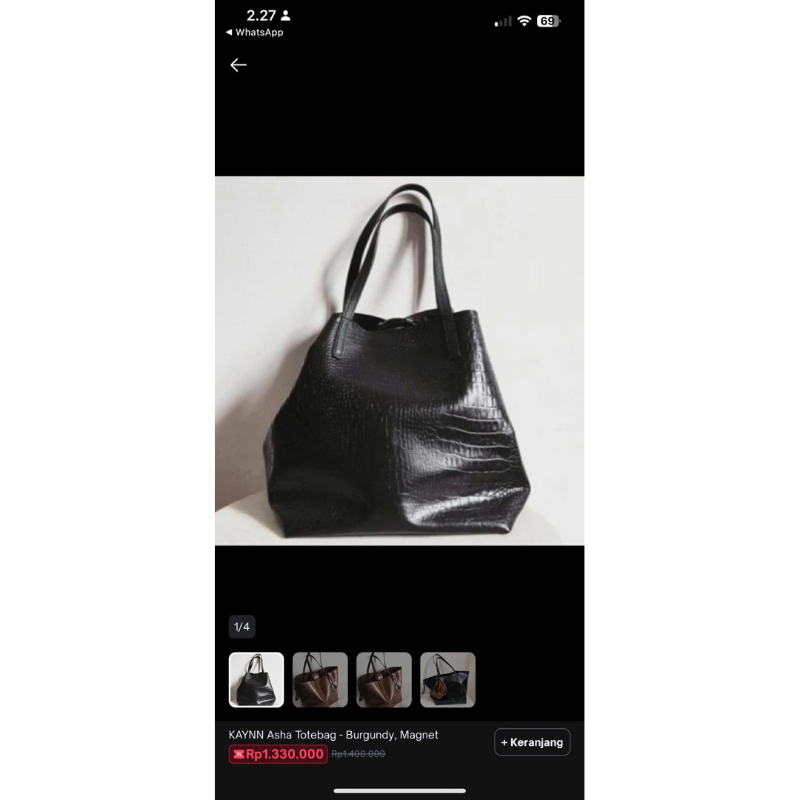 KAYNN - Asha Totebag Black Croco