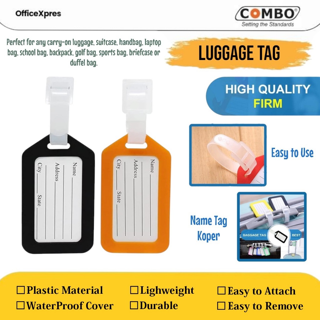 Name Tag Koper / Tag Luggage / Luggage Tag Plastik / Tag Gantungan Koper / Name Tag Tas / Penanda Ko