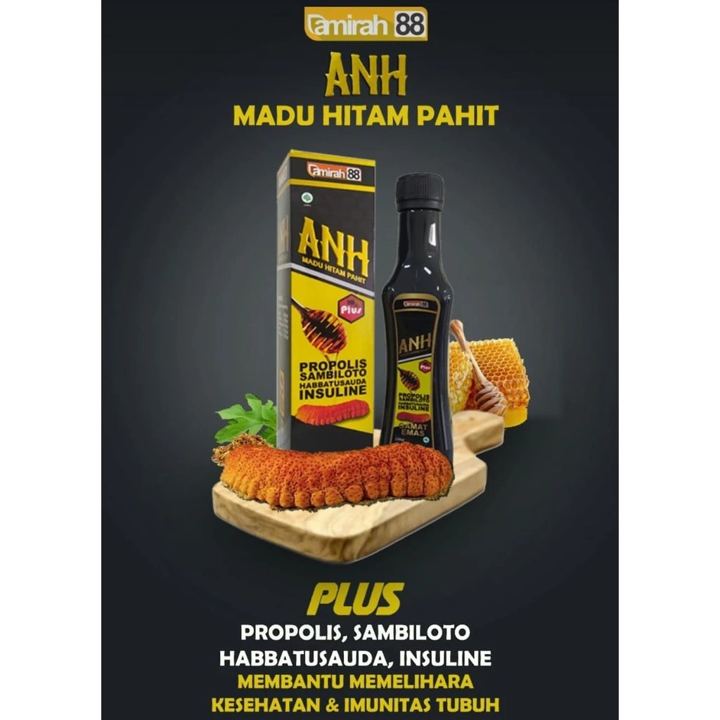 Madu Hitam Pahit ANH Original | Madu Hitam Pahit Plus Propolis | Madu Hitam Pahit Plus Sambiloto