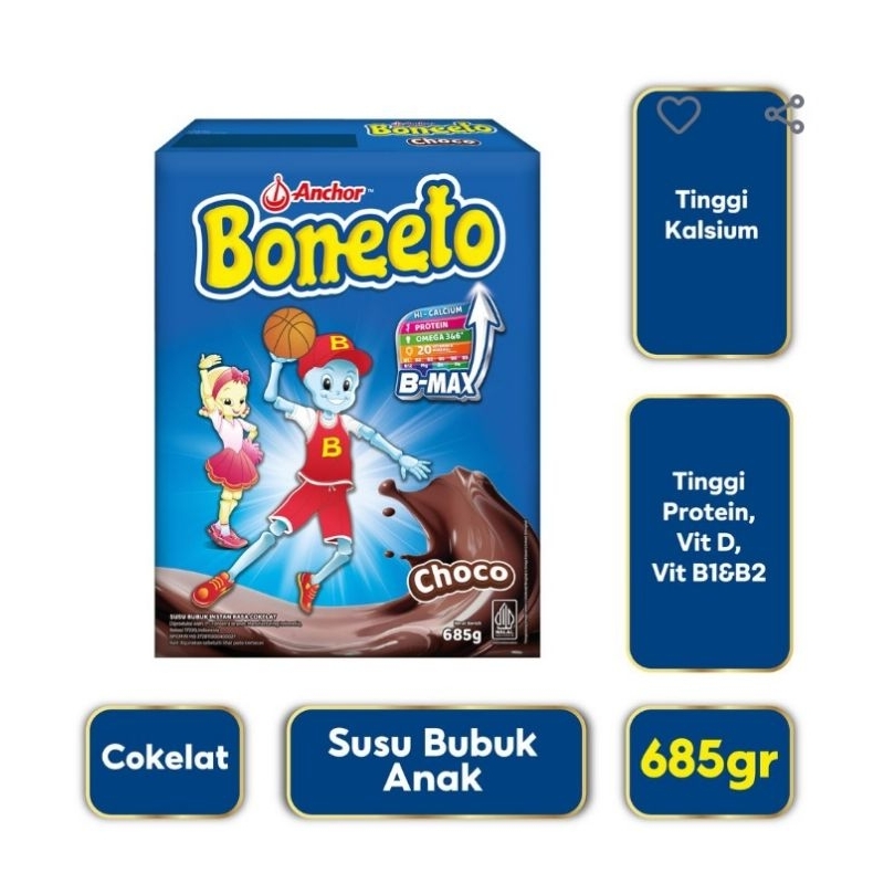 

Anchor Boneeto Susu Bubuk Hi-CalciumYummy Choco 685G