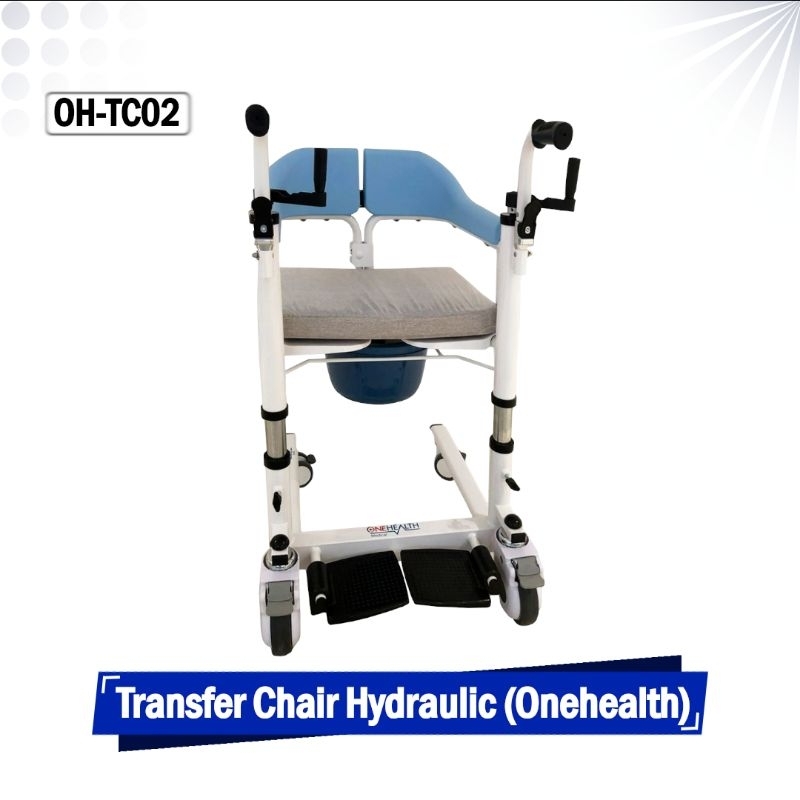 Kursi Roda Transfer Pasien Hidrolik + Commode OneHealth Transfer Chair