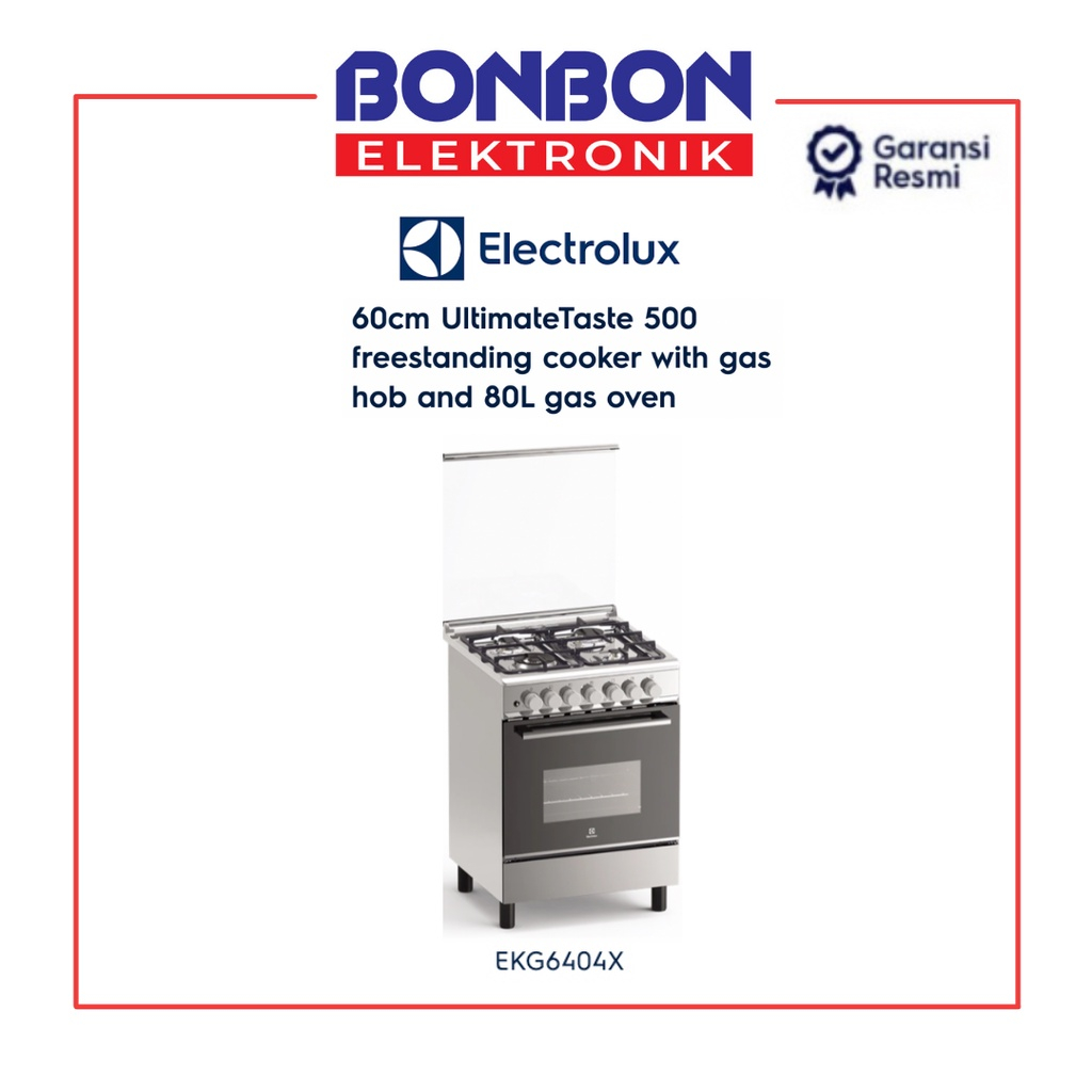 Electrolux Free Standing Cooker EKG6404X 4 Tungku 60cm / 80L Gas Oven