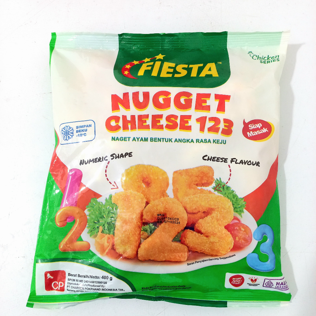 

Fiesta Nugget Cheese 123 Nugget Ayam Rasa Keju Bentuk Angka 400gr