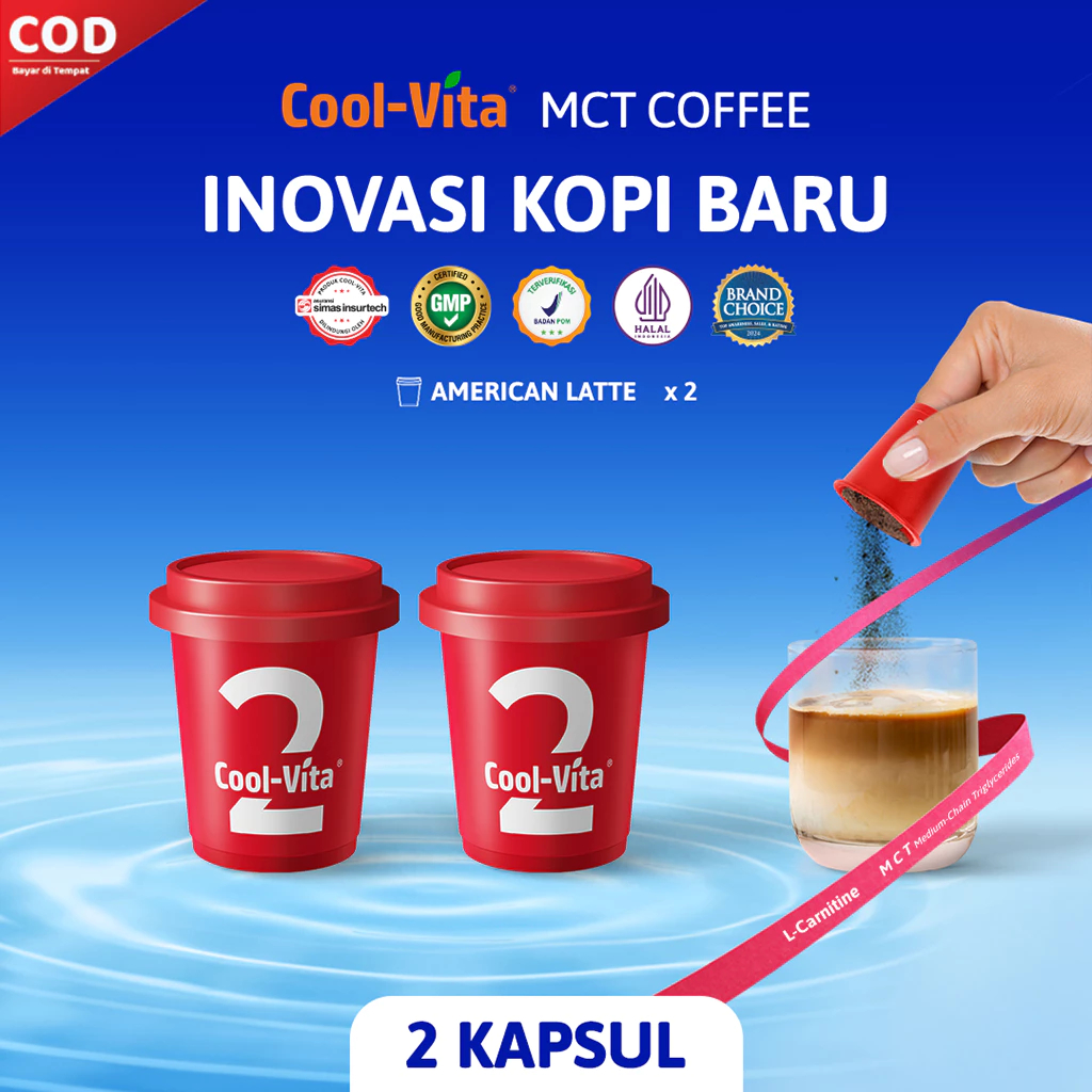 

【Dijamin Produk Asli】1 Box(2 Kapsul)Inovasi Kopi Baru Coolvita Big Box MCT Coffee Mix 14 Kapsul dengan Varian Rasa yang Nikmat