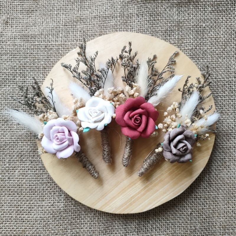 Corsage pin jas pria bunga jas pengantin