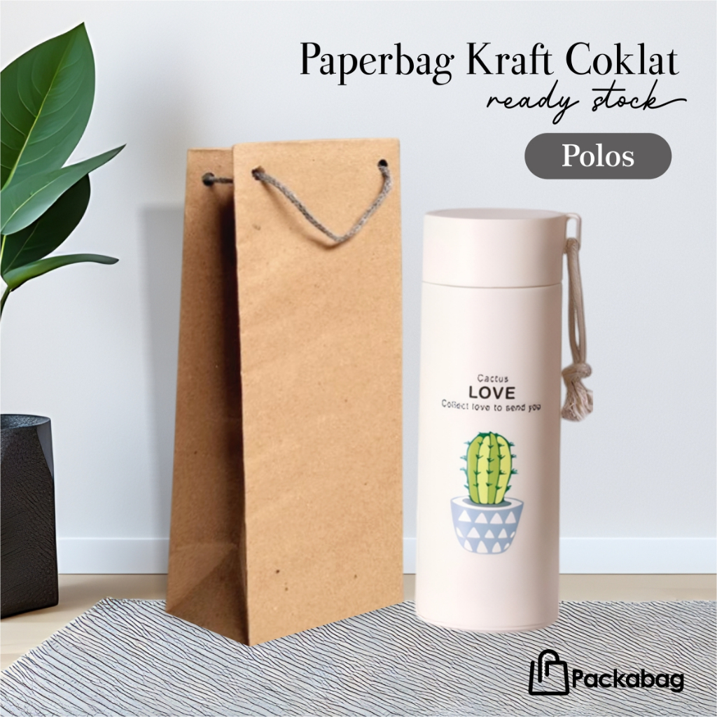 

PAPER BAG POLOS COKLAT KRAFT - TAS SOUVENIR PERNIKAHAN BAHAN KRAFT MURAH 10 X 10 X 25 CM