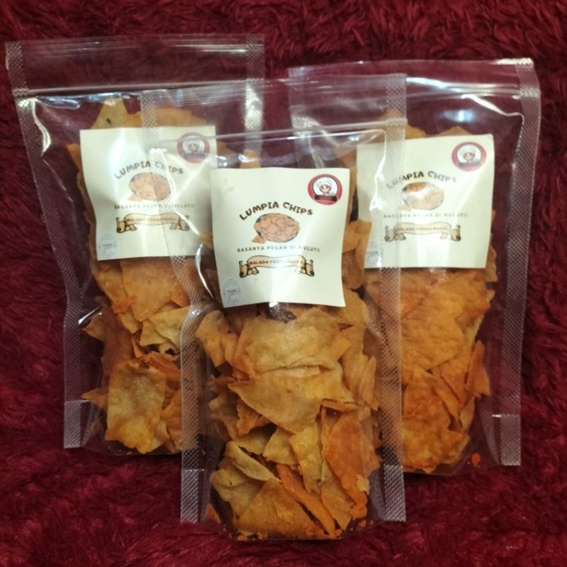 

Kripik Lumpia balado pedas manis/Lumpia chips/120gr/Cemilan Kekinian/Kripik murah/ Kripik kekinian