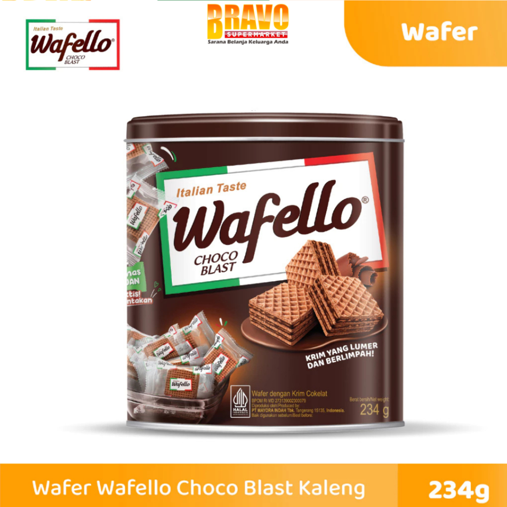 

Bravo Bojonegoro - Wafer Wafello Choco Blast & Butter Caramel Kaleng