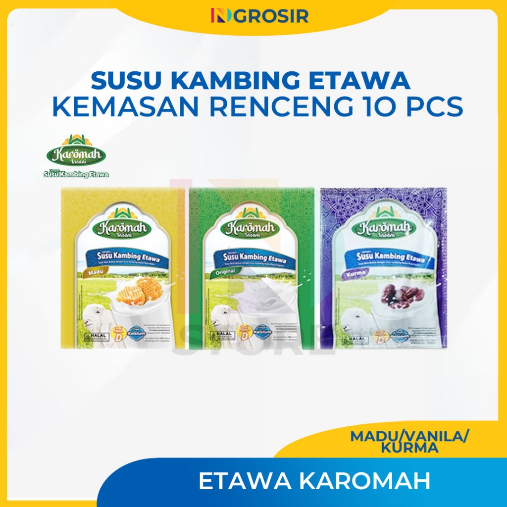 

SUSU KAMBING ETAWA 1 RENTENG ISI 10 SACHET HALAL ORIGINAL/SUSU KESEHATAN