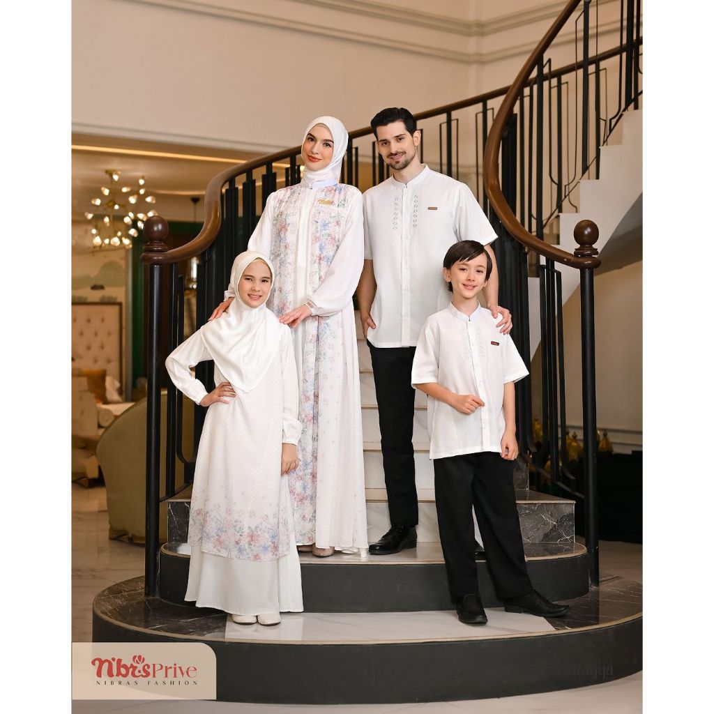 SARIMBIT NIBRAS UMBRA BROKEN WHITE FAMILY SERIES 2025 BY NBRS FASHION GAMIS BAJU BUSANA MUSLIM IBU W
