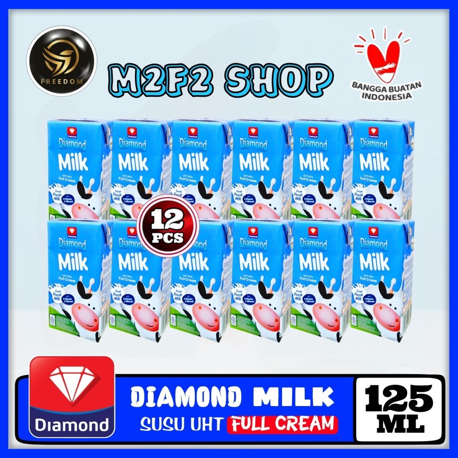 

DIAMOND MIlk Susu Kotak UHT Full Cream | Plain - 125 ml (Kemasan 12 Pcs)