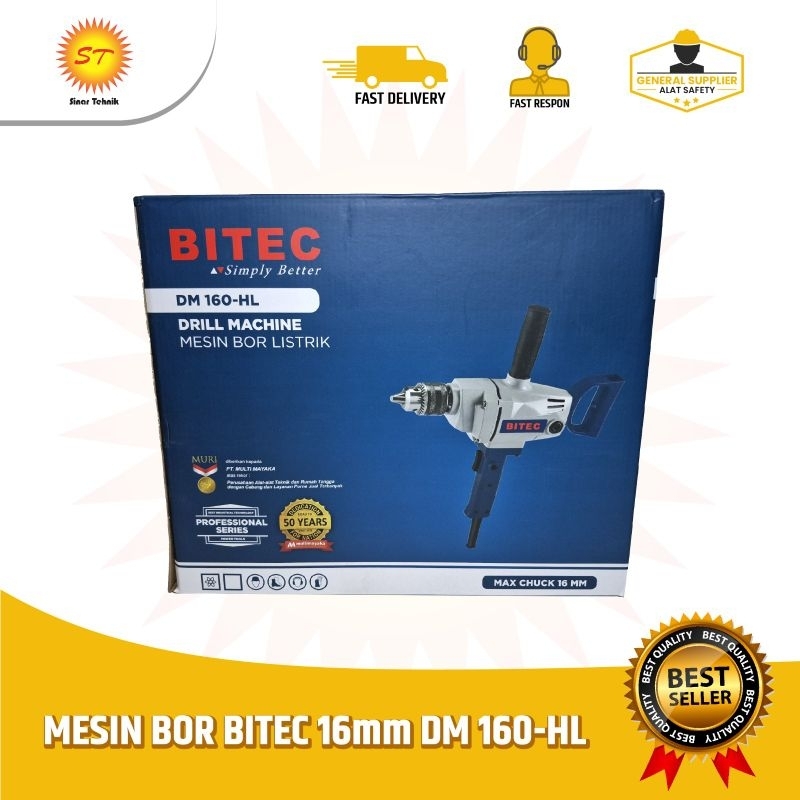 Mesin Bor Listrik 16mm Bitec DM 160-HL