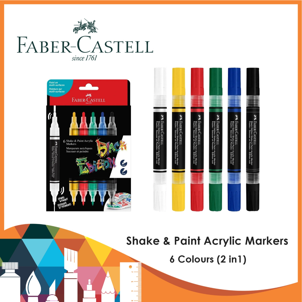 

Faber Castell Shake And Paint Acrylic Marker Clasic / Acrylic Marker / Spidol Acrylic Set