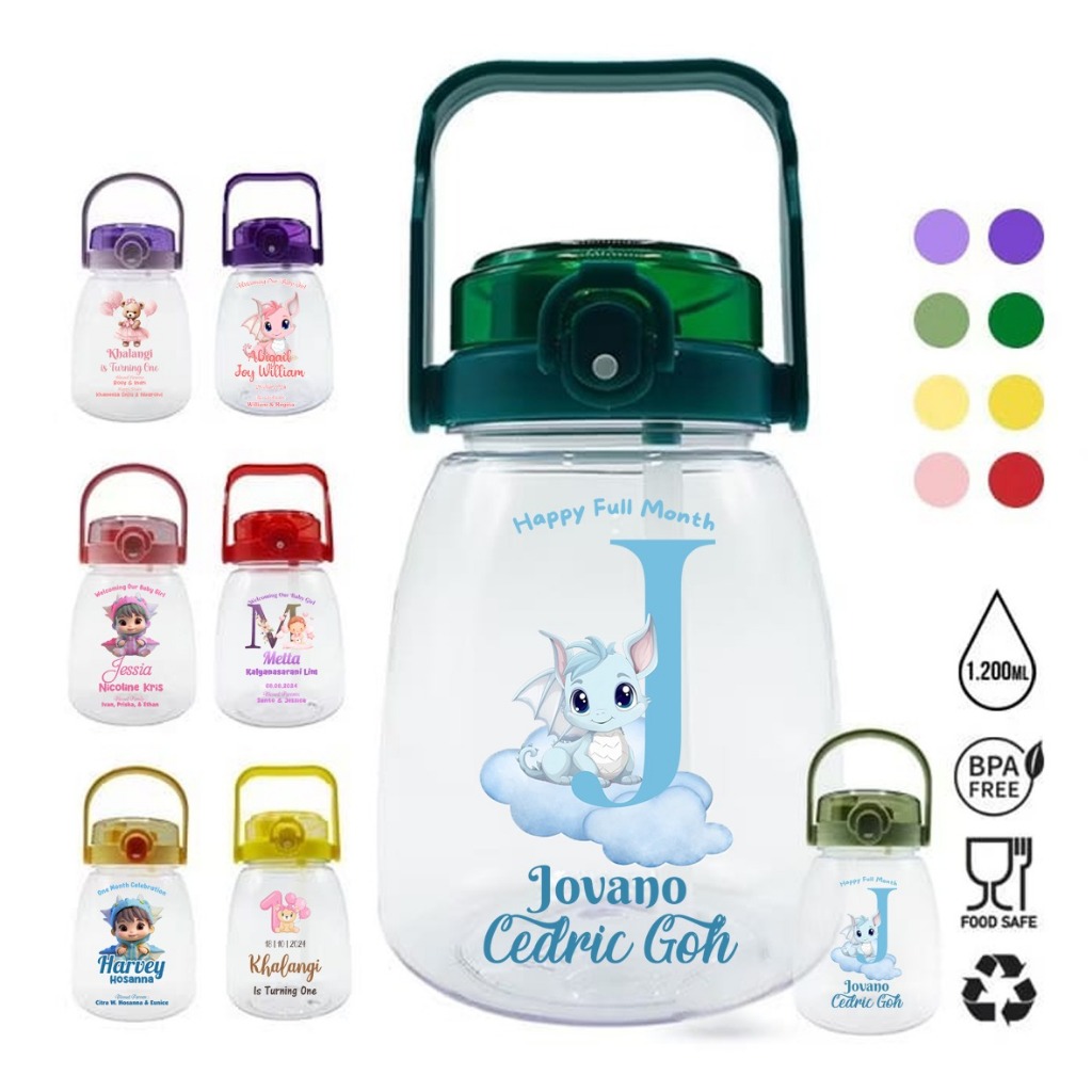 BOTOL CUSTOM  1200 ML CUSTOM / BOTOL MINUM CUSTOM / BOTOL ULANG TAHUN / BOTOL SEKOLAH / BOTOL TUMBLE
