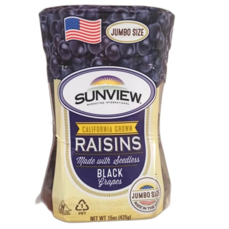 

Sunview California Grown Raisins Black Grape Jumbo Size 425g / Sunview Kismis Hitam California USA 425g