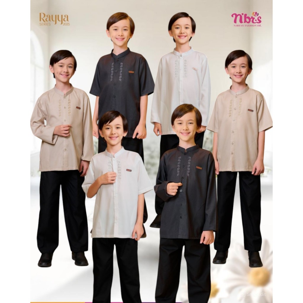 KOKO ANAK LAKI-LAKI SARIMBIT NIBRAS UMBRA BROKEN WHITE BLACK CREAM BEIGE BY NBRS FASHION KEMEJA BAJU