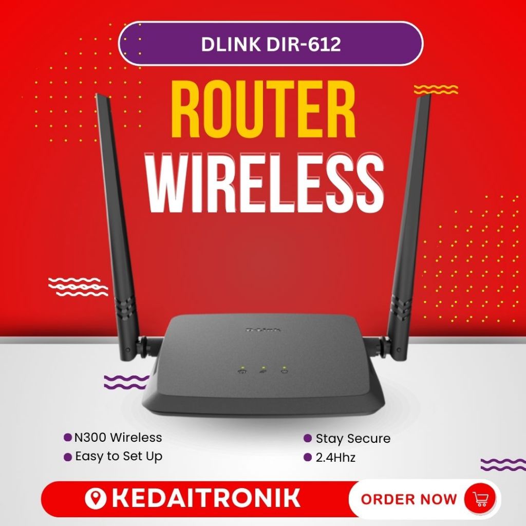 Dlink DIR 612N Wifi N300 300Mbps Wireless Router Easy Set Up DIR612N