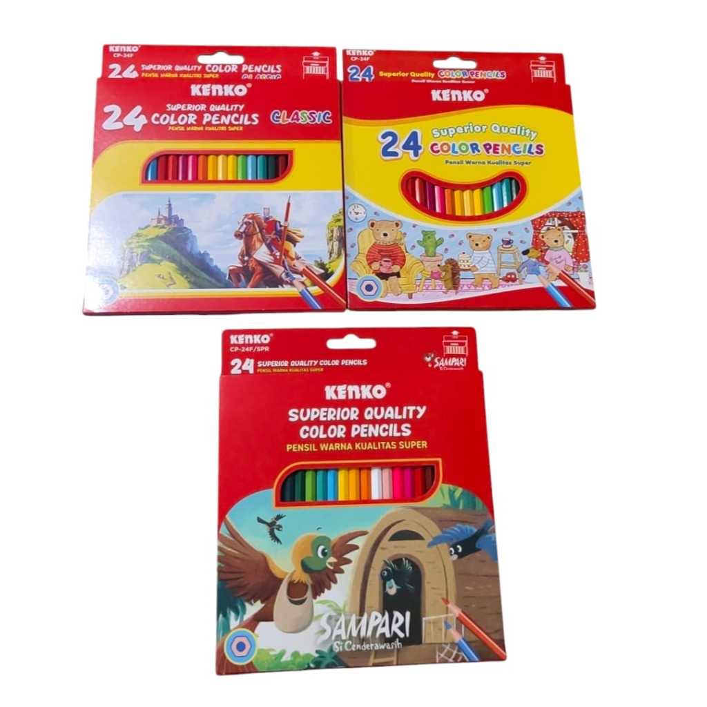 

KENKO 24 COLOR PENCILS CP-24F CLASSIC / SANDY BEAR / SAMPARI HARGA PER SET ISI 24PCS