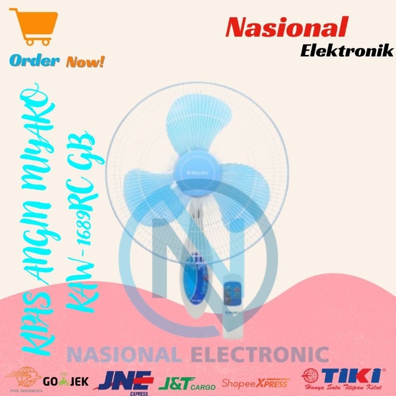KIPAS ANGIN MIYAKO KAW-1689RC GB/WALL FAN MIYAKO KAW 1689RC GB/KIPAS ANGIN DINDING MIYAKO KAW1689RC 