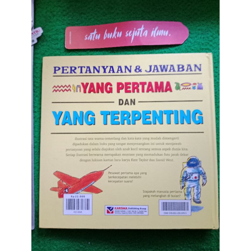 Buku Ensiklopedia : Pertanyaan dan Jawaban Yang Pertama dan Yang Terpenting.