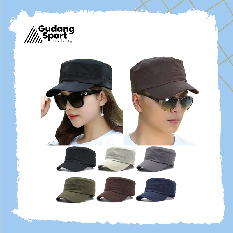 Topi Komando Polos/Topi Militer Remaja Dewasa Laki Perempuan