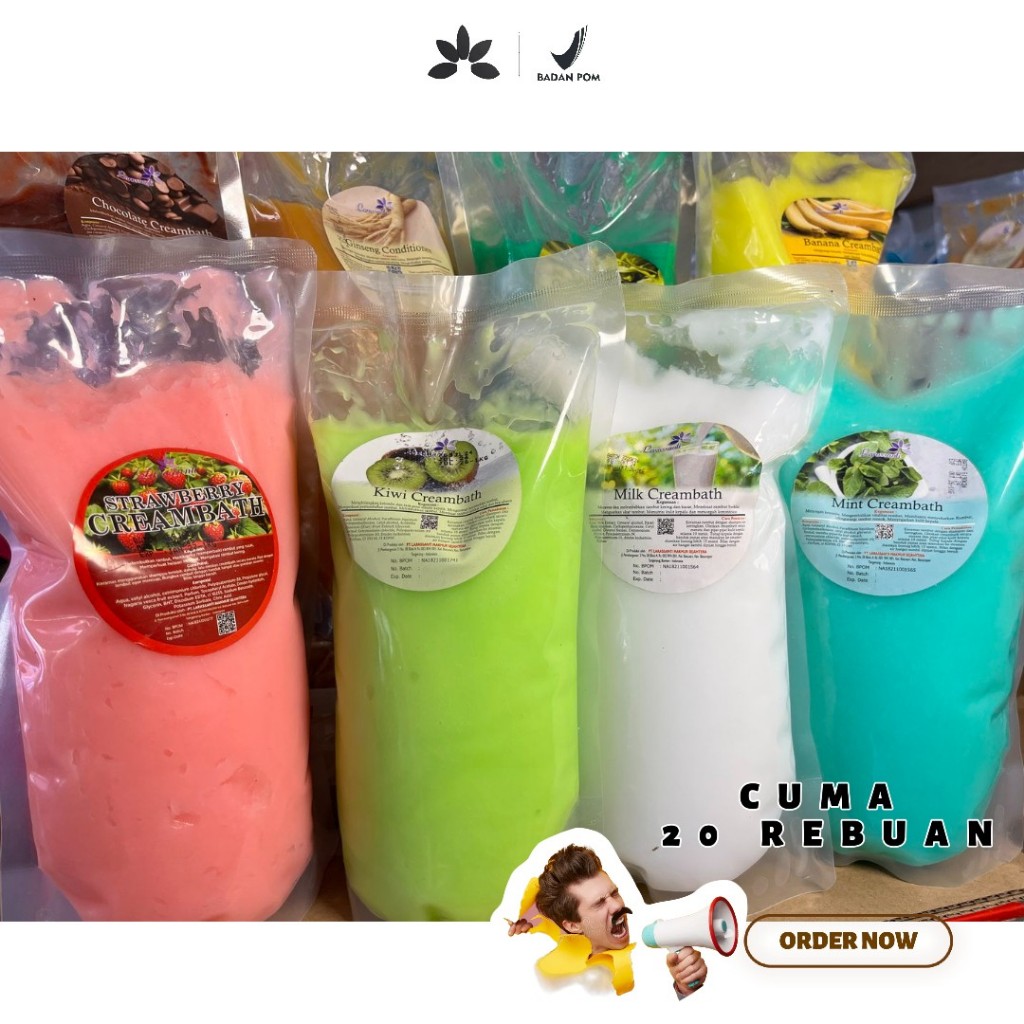 Creambath 1 kg pouch refil, krim rambut larassanti perawatan rambut BPOM