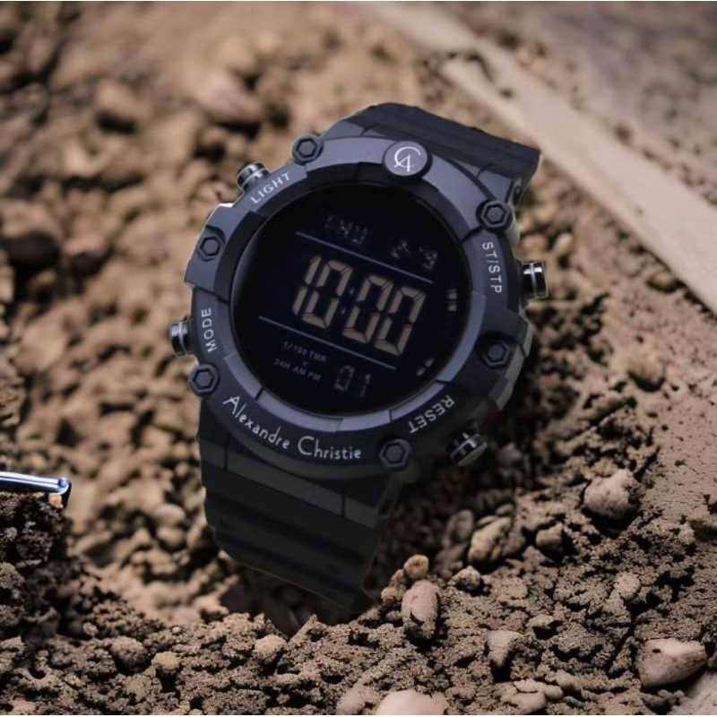 JAM TANGAN ALEXANDRE CRISTIE DIGITAL RUBBER ORIGINAL