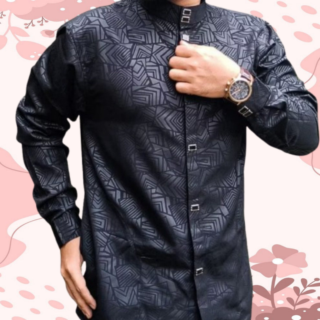 Baju koko sultan wolfis kemko muslim pria lengan panjang dewasa