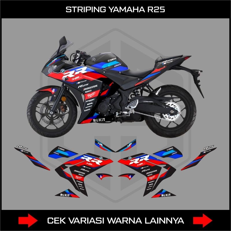 Striping Stiker Motor R25 Livery Bmw Hp4 / Sticker Decal Yamaha R25 Semifull / r25
