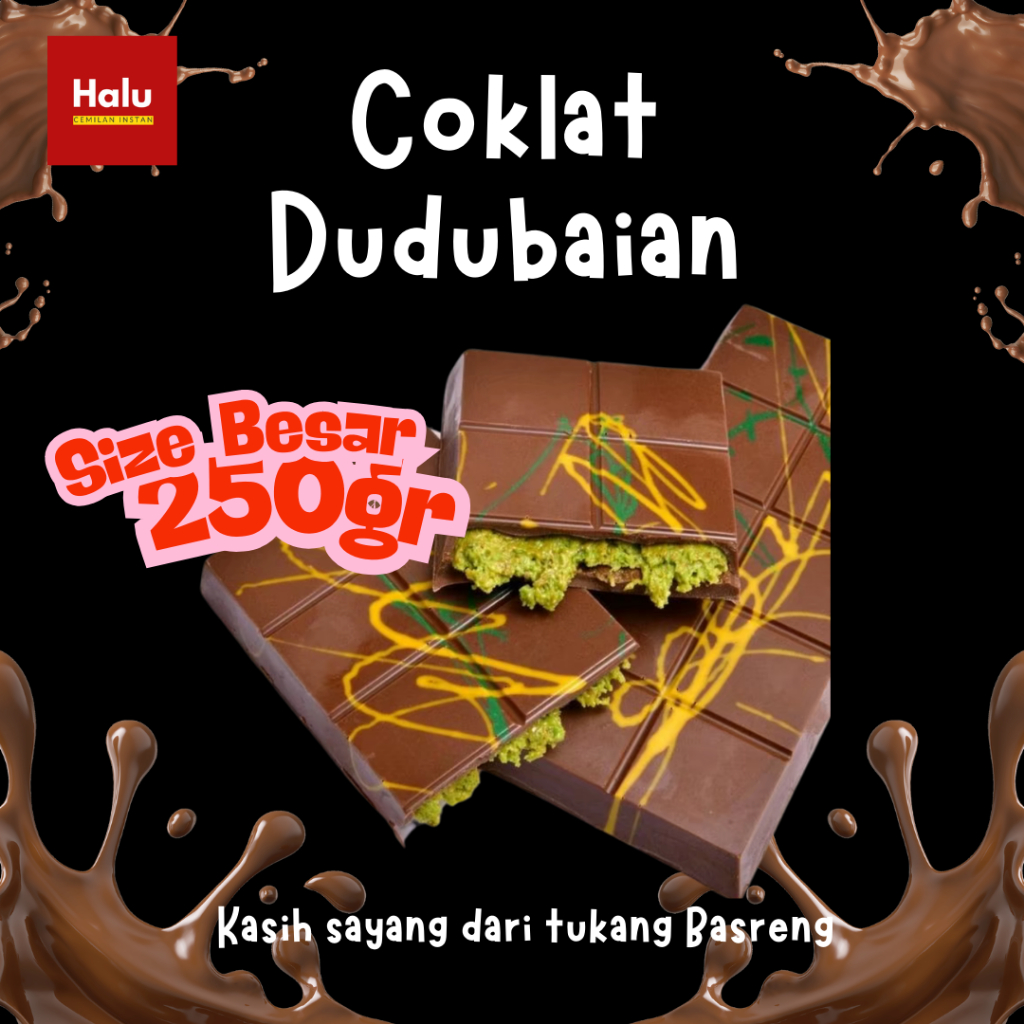 

Coklat Dubai Kunafa Pistachio By Halu Cemilan Instan