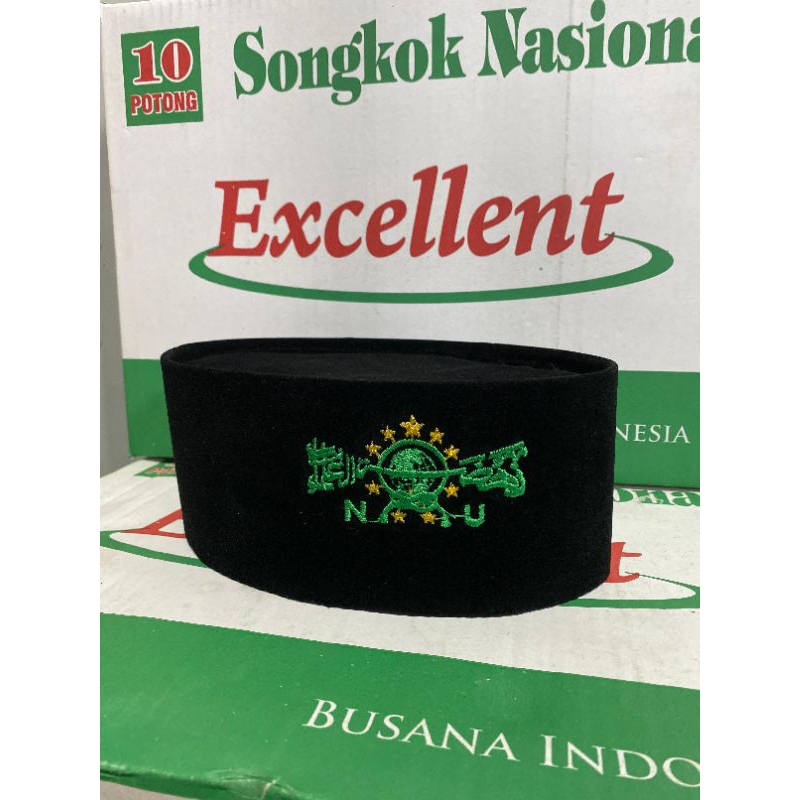 songkokpeci kopyah nu hijau kuning Dan merah putih bhn contesafloking
