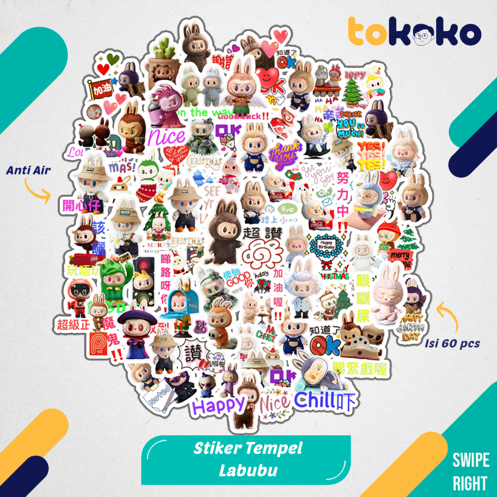 

Stiker Cutting Labubu Boneka Lucu Anime Kartun Film Paper Vinyl Dekorasi Laptop Koper Tumbler DIY