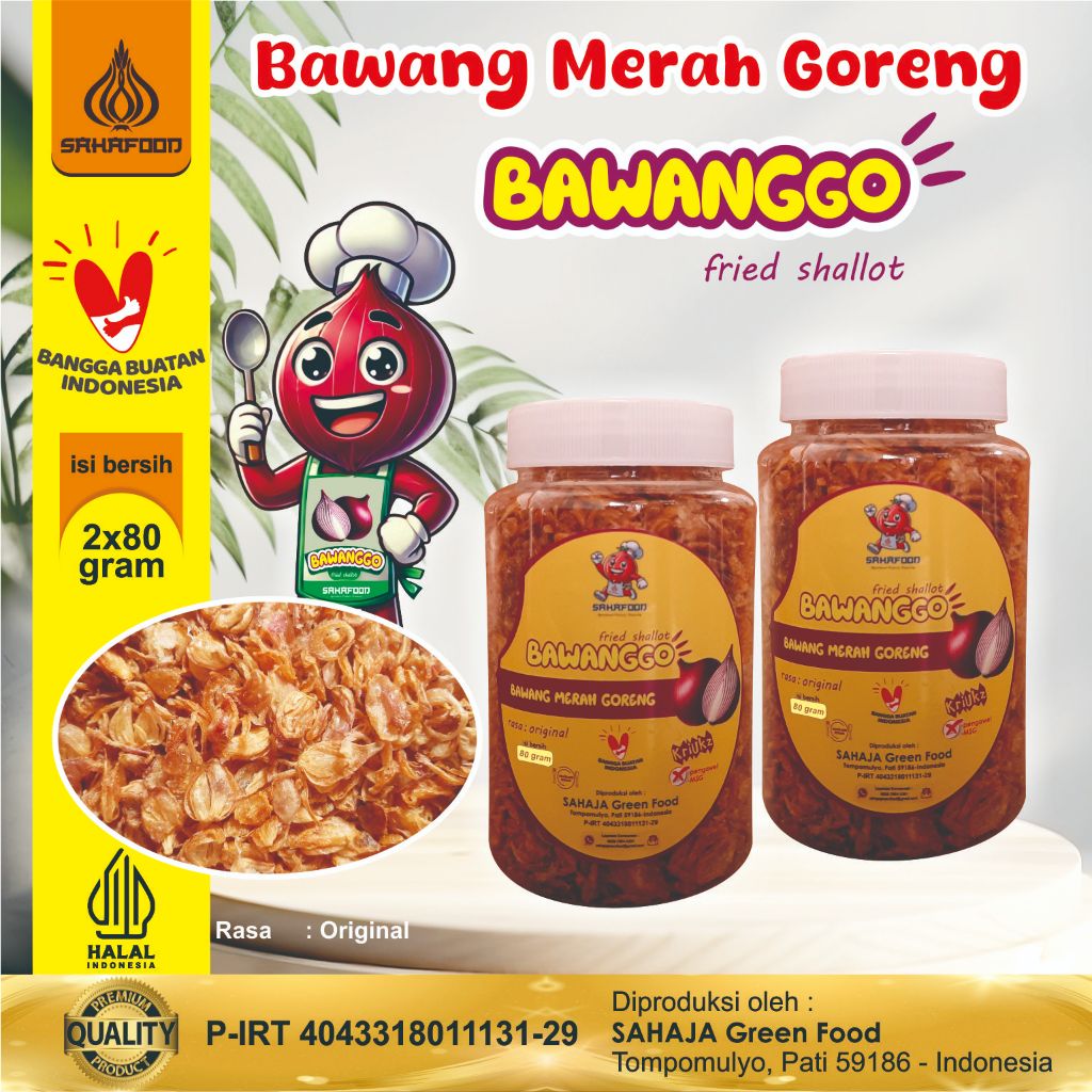 

BawangGo paket 2x80 gram Bawang Merah Goreng Fried Shallots Makan Enak