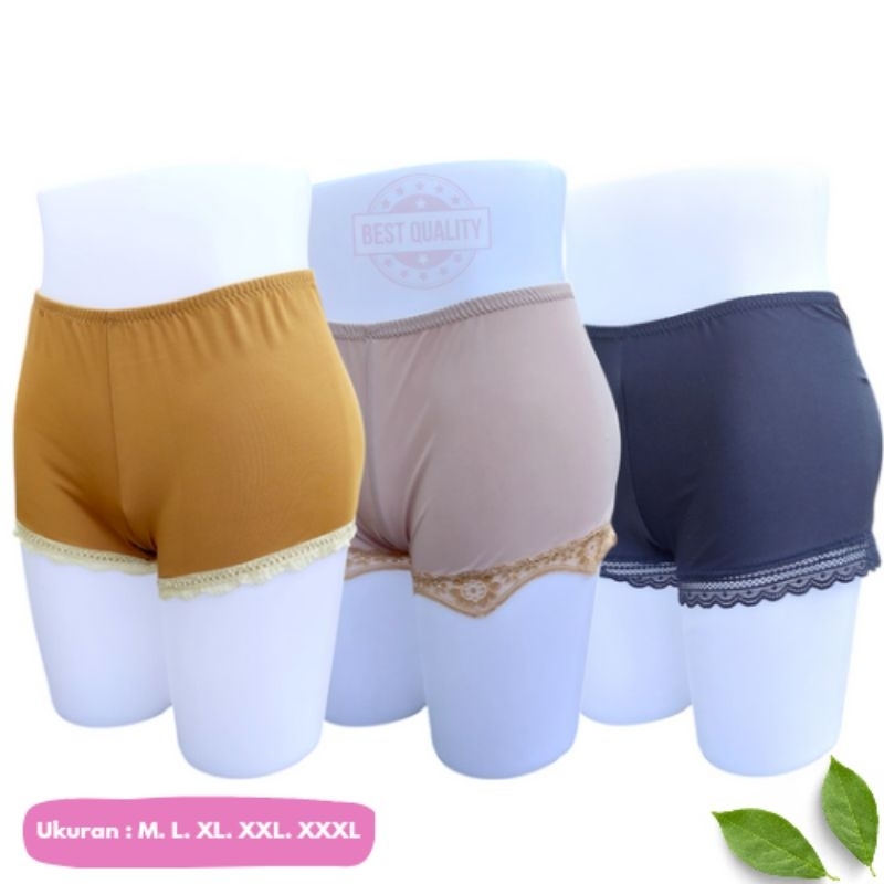 Celana Dalam Wanita Jupe Renda Polos / Boxer Sexy / Hotpants Jumbo XXXL