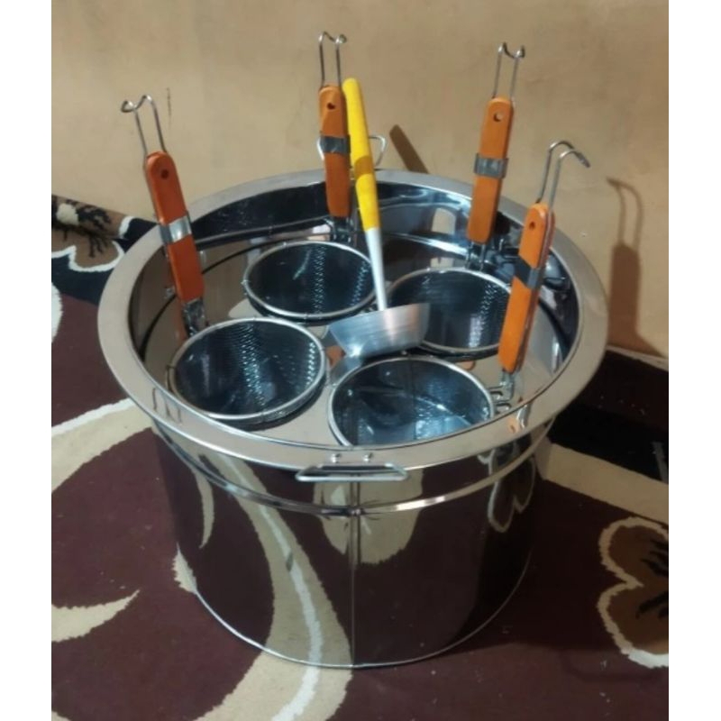 Tong Mie Ayam 4 Lubang / Panci Rebus Mie Kocok / Dandang Mie Ayam Bulat 4 Lubang