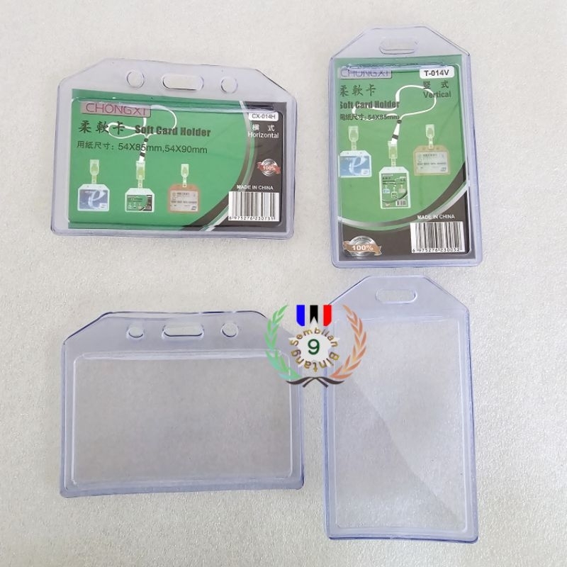 

Tempat Kartu Id Card Transparan 2 Sisi Murah Holder Bahan Pvc