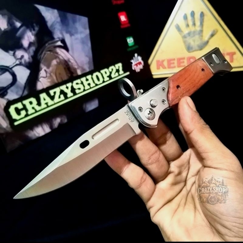 pisau survival lipat automatic / survival kit / pisau survival