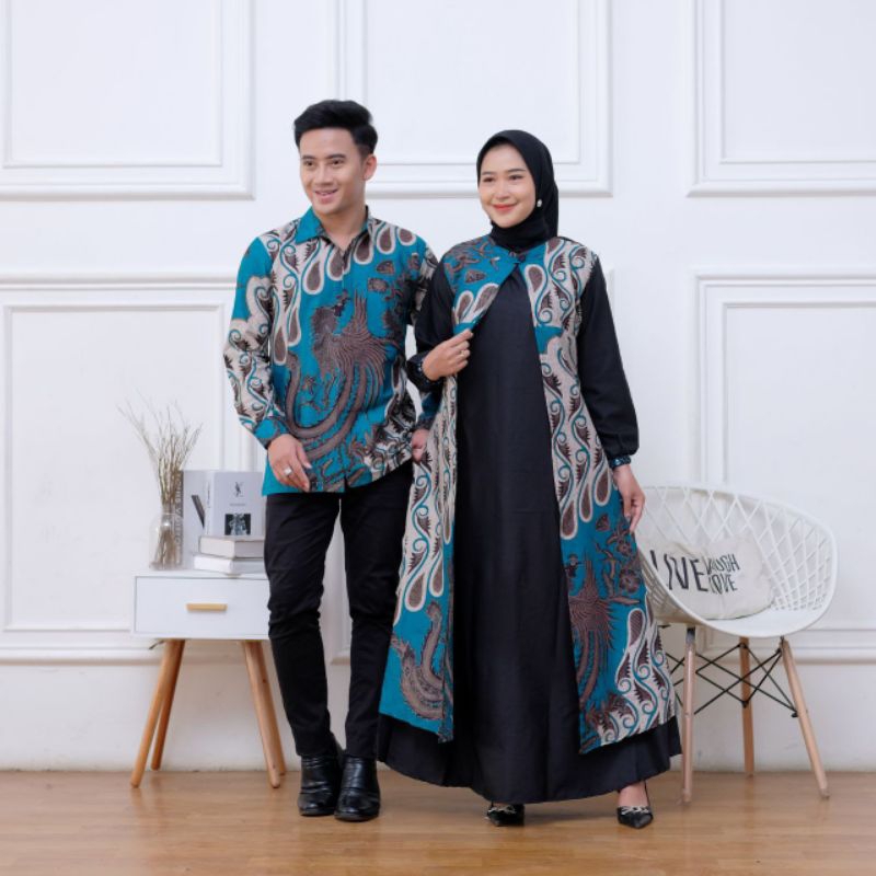 sarimbit batik couple mix toyobo, gamis muslimah batik