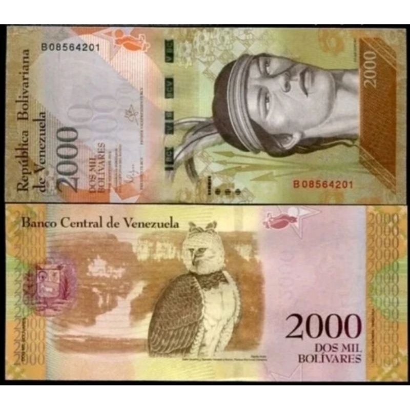uang kertas asing 2000 venezuela bolivares