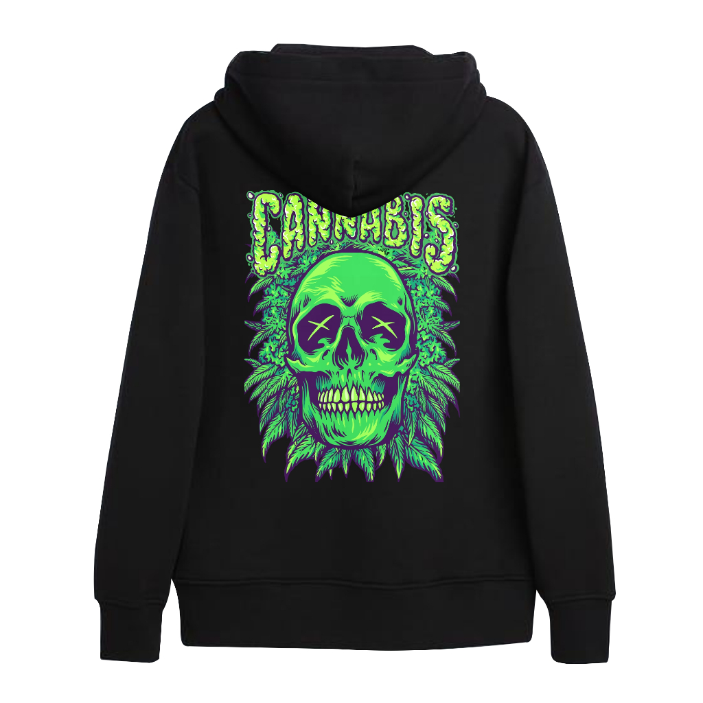 ANOAS  Sweater Hoodie Black Cannabis