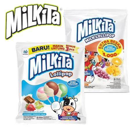 

REFILL Permen Milkita 33 pcs 9gr Milk Candy Lollipop / REFILL Permen Milkita 40pcs 9 Gram - Jeruk, Mangga, Anggur