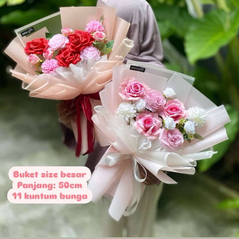 Buket Bunga Artificial Kode Eleharu | bucket size besar