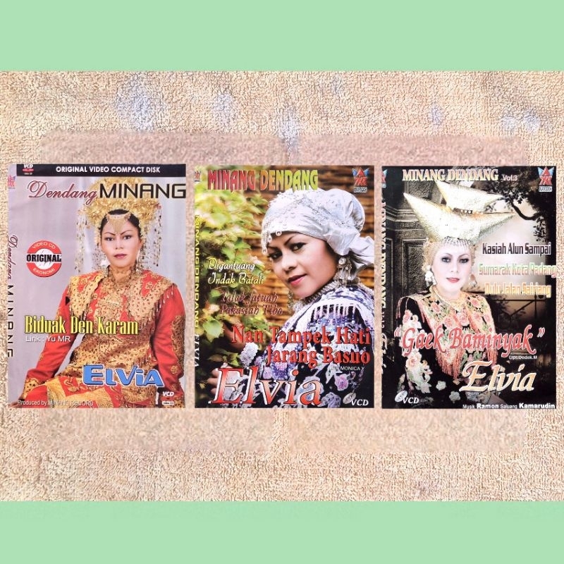 VCD Original Elvia - Dendang Minang Vol 1 2 3 (Minang Record)